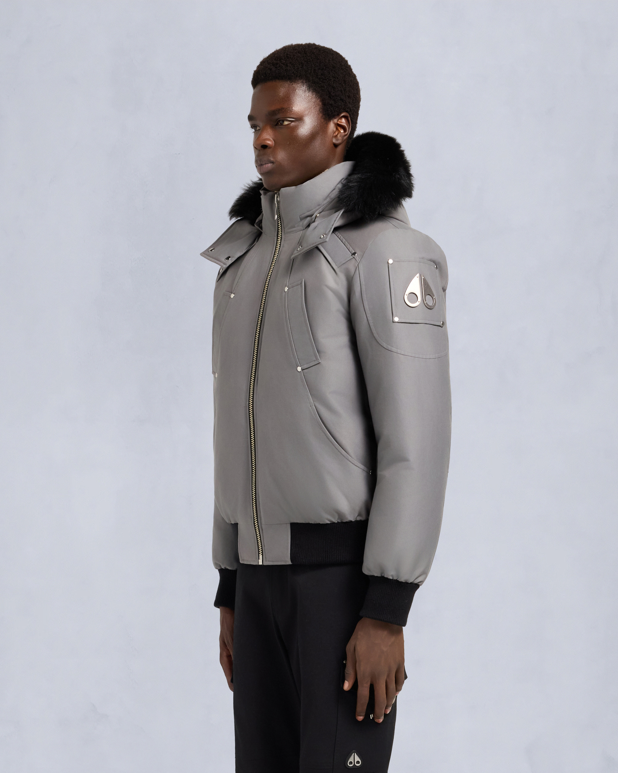 Moose Knuckles - M35MB000S - ORIGINAL BALLISTIC SHEARLING TRIM BOMBER JACKET - MENS -  - Front