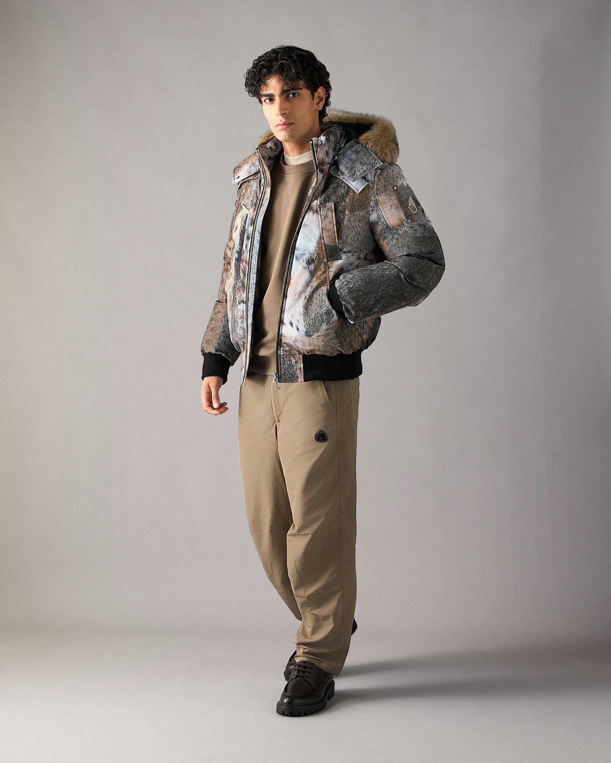 Moose Knuckles - M35MB000SH - ORIGINAL BALLISTIC SHEARLING TRIM BOMBER JACKET - MENS -  - Front