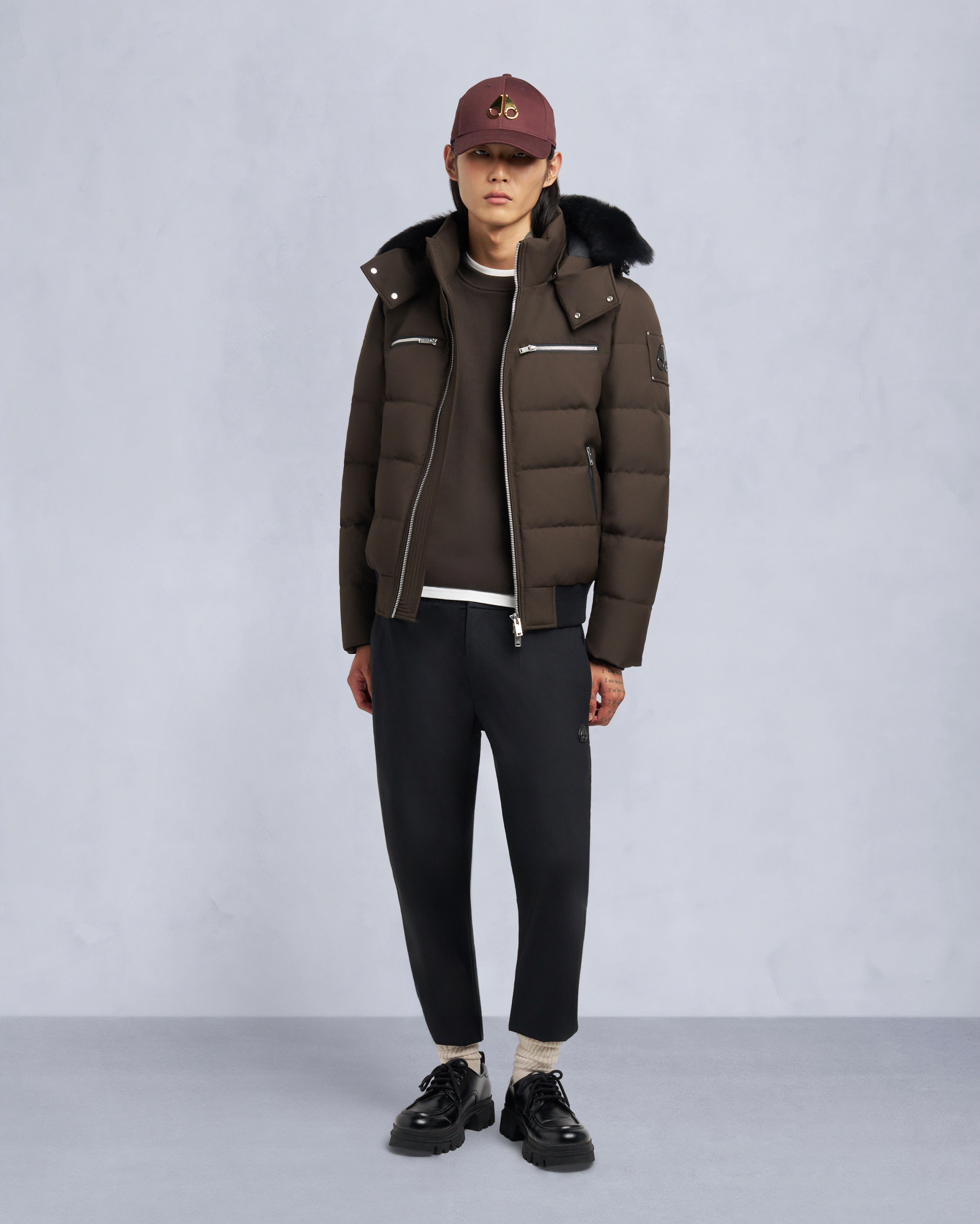 Moose Knuckles - M35MB005S - Cloud Shearling Trim Bomber Jacket - MENS -  - Front Category