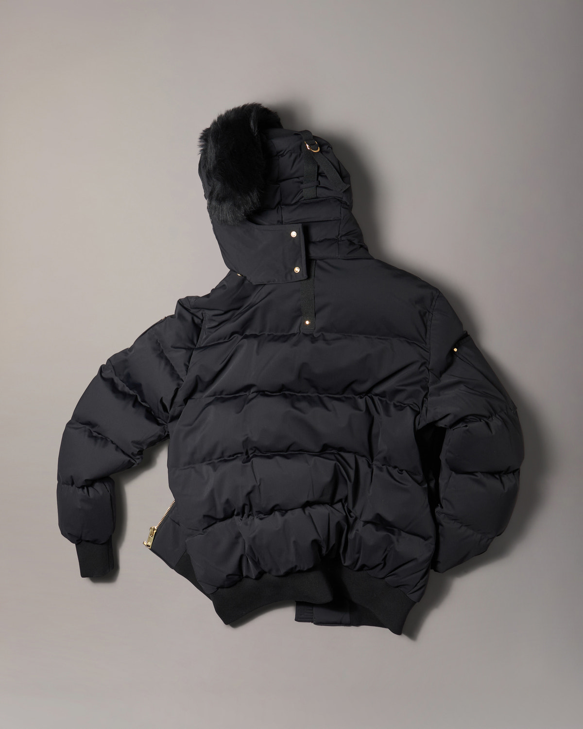 Moose Knuckles - M35MB021GS - GOLD SERIES NYLUXE STAGG SHEARLING TRIM BOMBER - MENS -  - Detail10