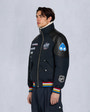 Moose Knuckles Mens MOOSE KNUCKLES x NHL 4 NATIONS FACE-OFF BOMBER JACKET NAVY FN M35MB030FN Detail4