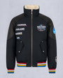 Moose Knuckles Mens MOOSE KNUCKLES x NHL 4 NATIONS FACE-OFF BOMBER JACKET NAVY FN M35MB030FN - GM