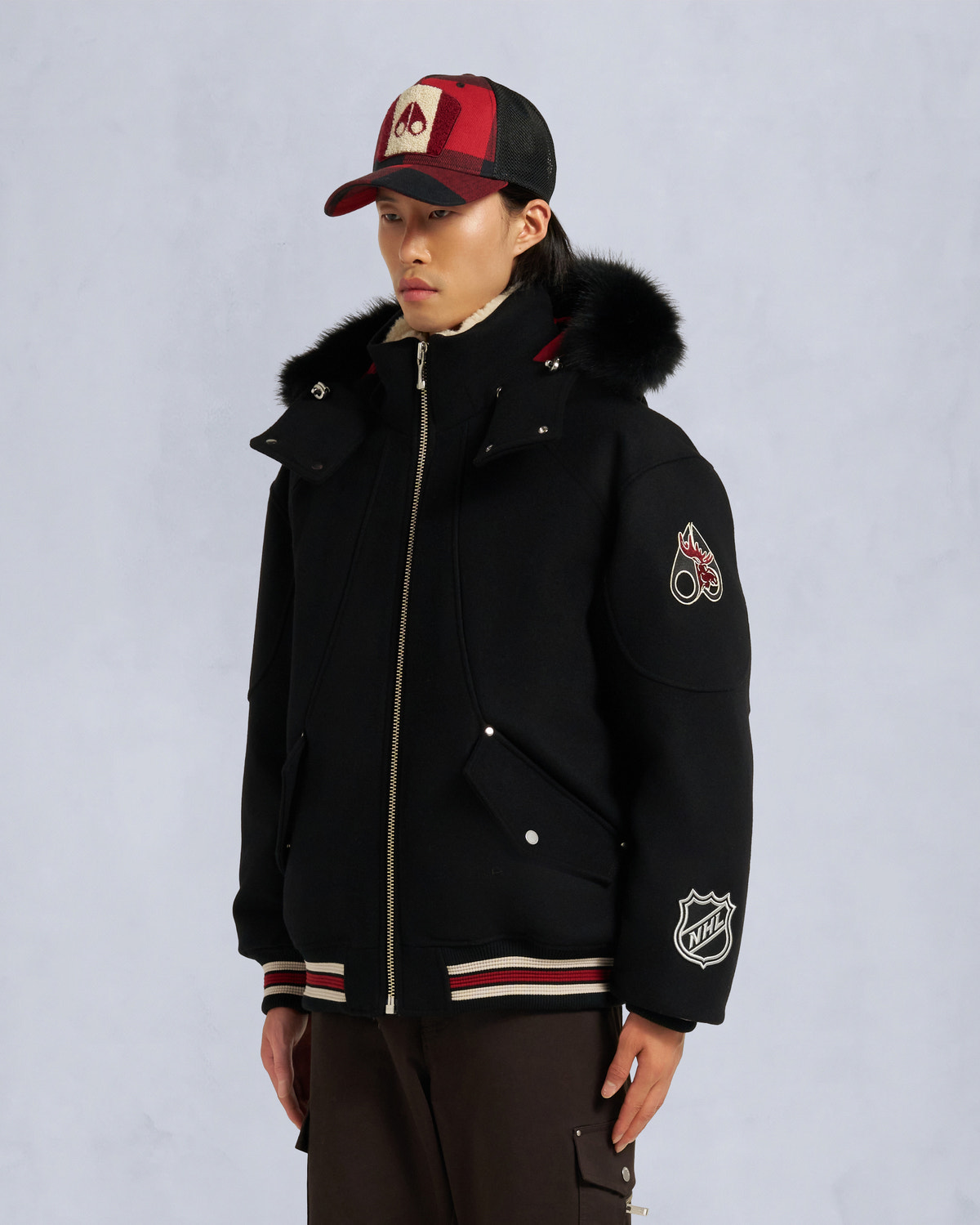 Moose Knuckles - M35MB030NM - NHL x Moose Knuckles Team Bomber Jacket - MENS -  - Front
