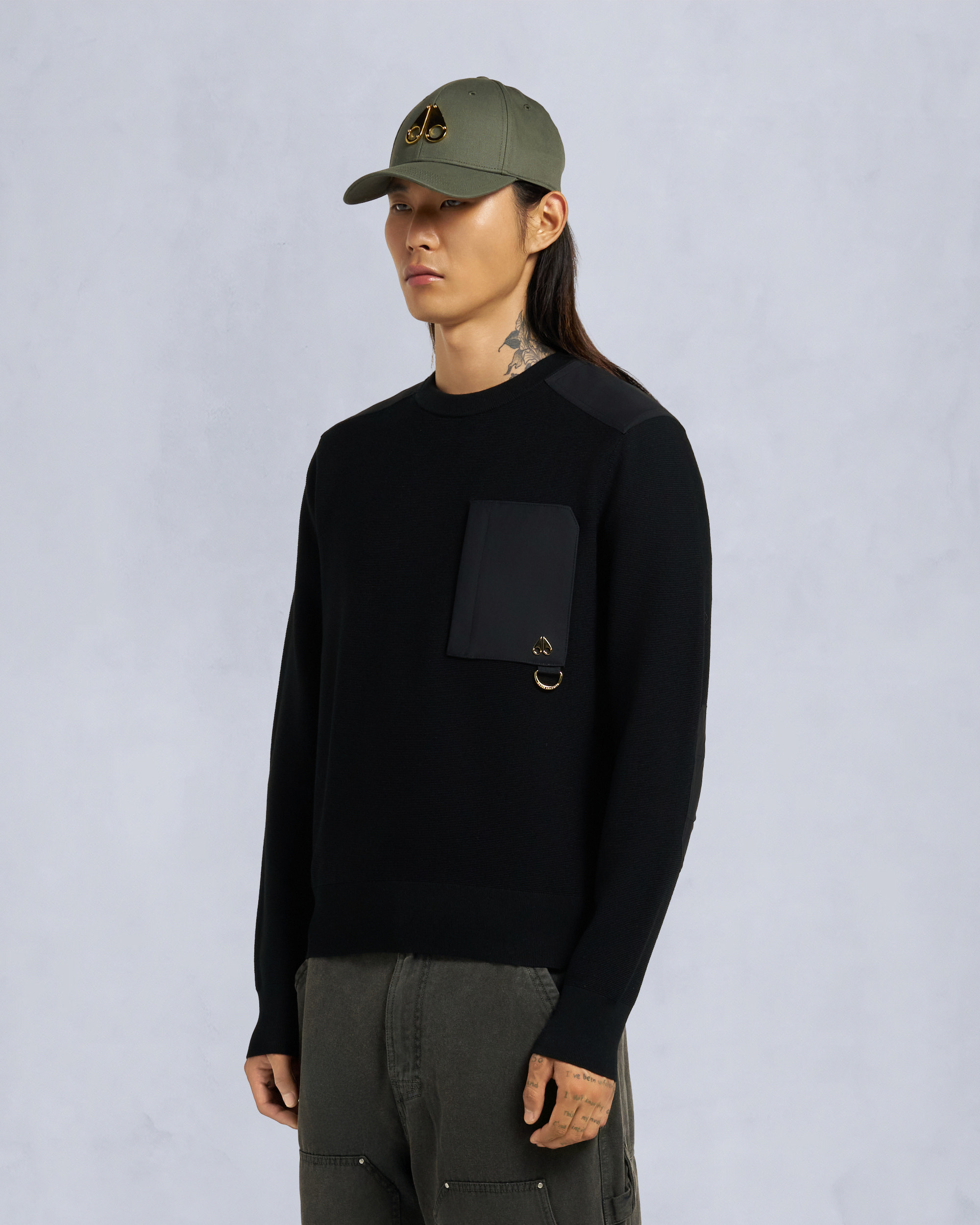 Moose Knuckles - M35MK667G - Gold Series Elowan Crewneck Sweater - MENS -  - Front