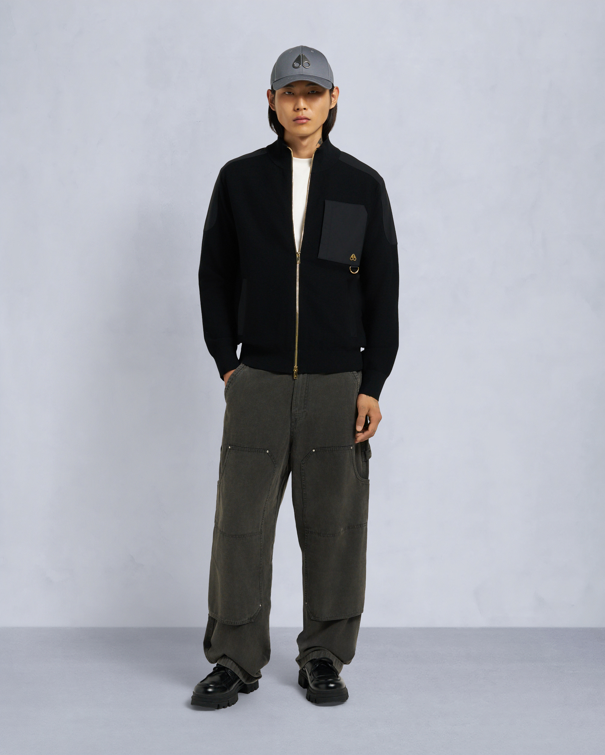 Moose Knuckles - M35MK668G - Gold Series Elowan Full-Zip Sweater - MENS -  - Front Category