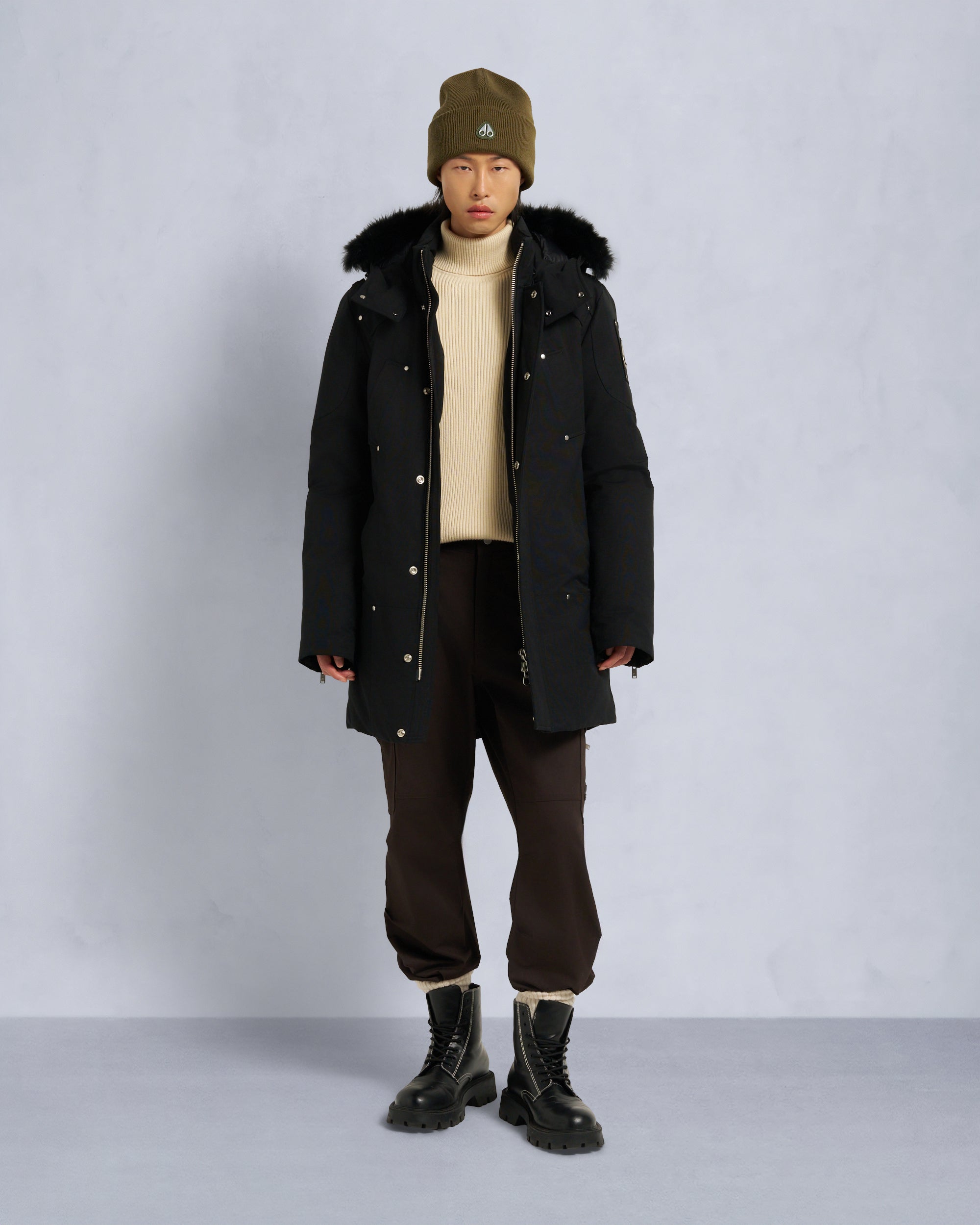 ムースナックル　Stirling Amazon.com: Moose Knuckles Men's Stirling Parka, Army/Black Fox