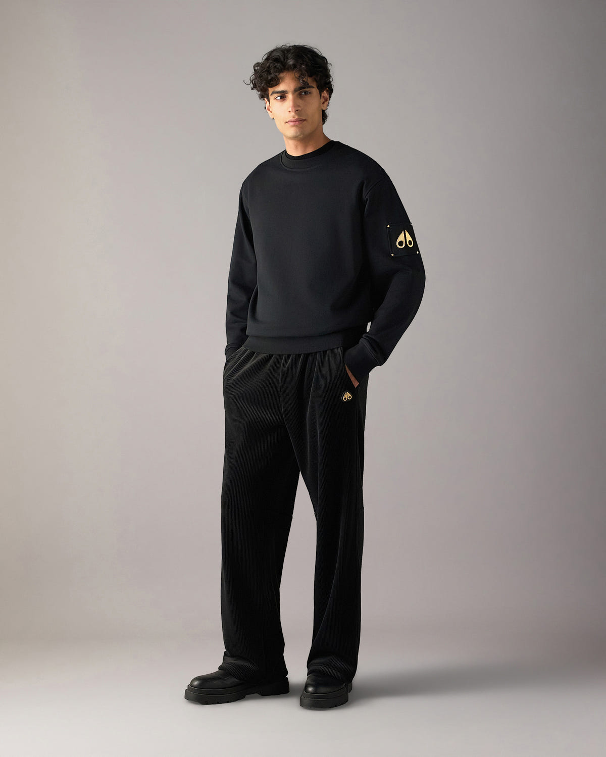 Moose Knuckles - M35MS673G - Gold Series Hartsfield Crewneck Sweatshirt - MENS -  - Front
