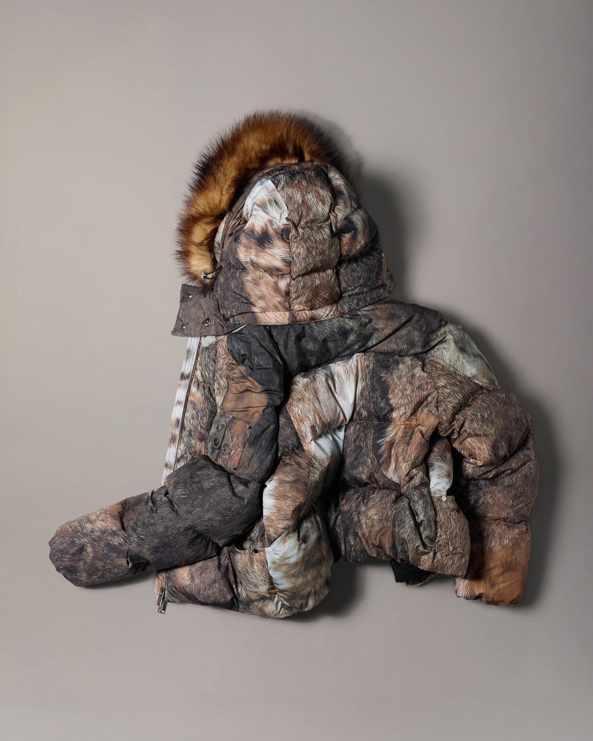 Moose Knuckles - M36LB006HW - Everest Hooded Fur-Print Down Puffer - WOMENS -  - Detail10