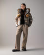 Moose Knuckles - M36LB006HW - Everest Hooded Fur-Print Down Puffer - WOMENS -  - Front