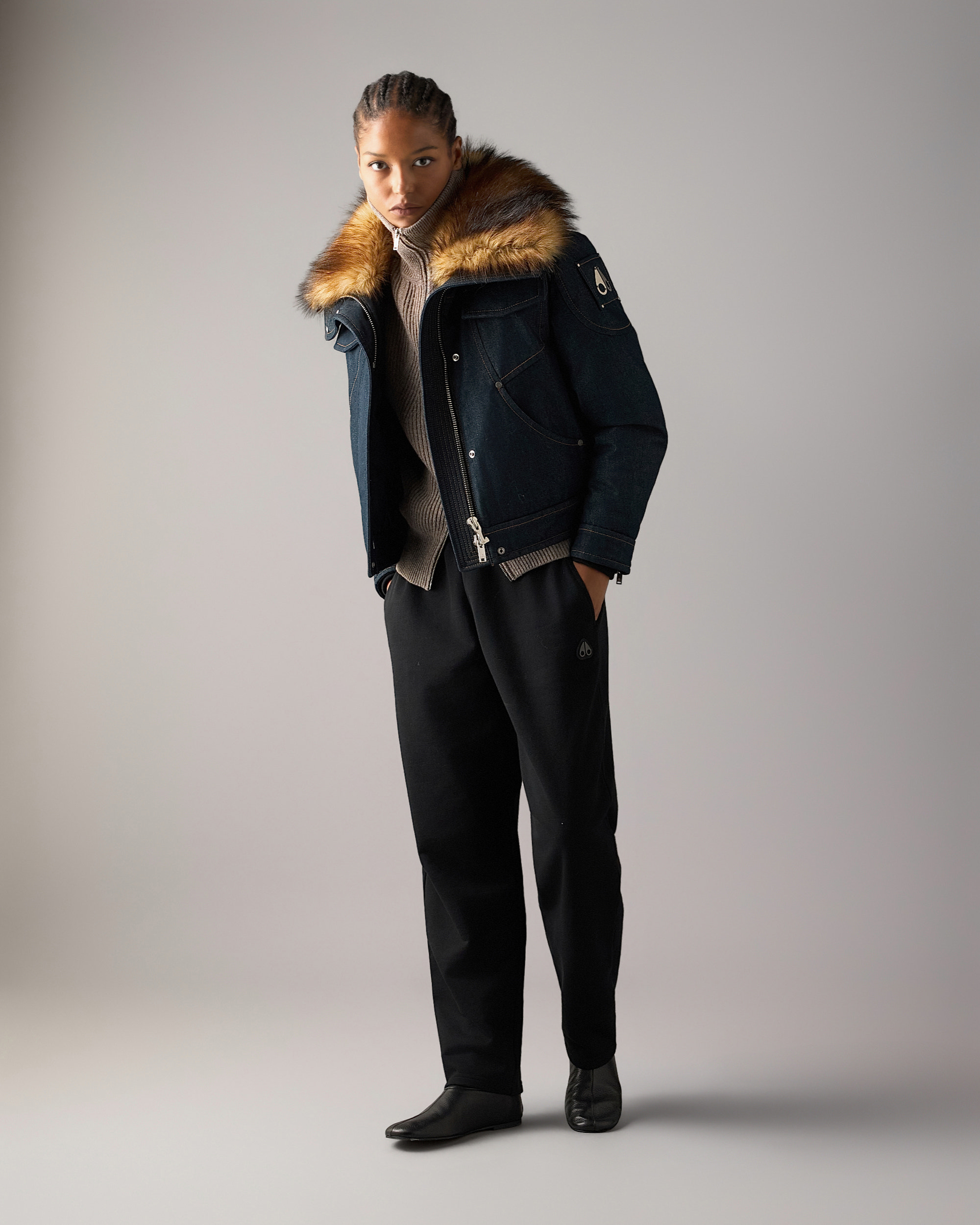 Moose Knuckles - M36LJ130DW - Frontier Denim & Down Trucker Jacket  - WOMENS -  - Front