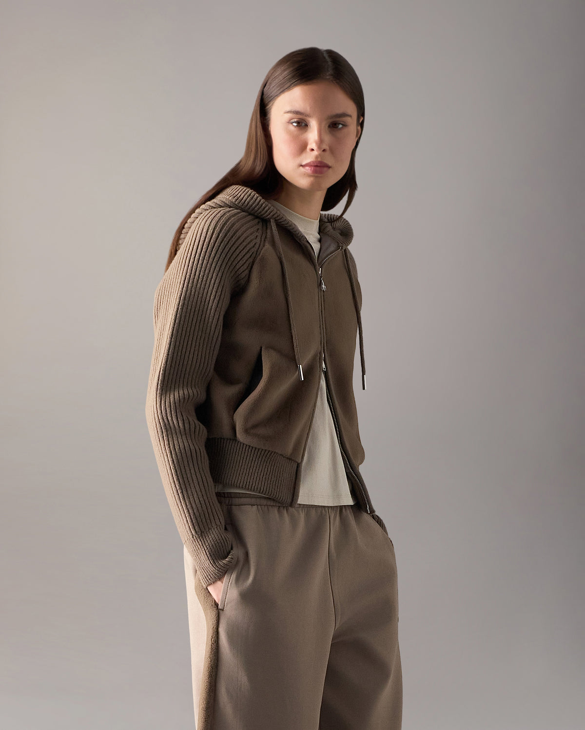 Moose Knuckles - M36LK692 - Junction Hooded Hybrid Sweater - WOMENS -  - Front Category
