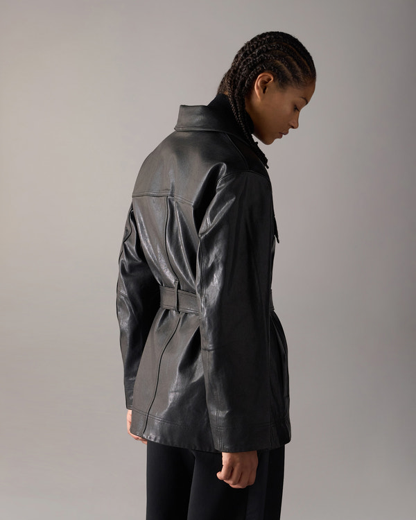 Moose Knuckles - M36LL319 - BLVD Leather Field Jacket - WOMENS -  - Back