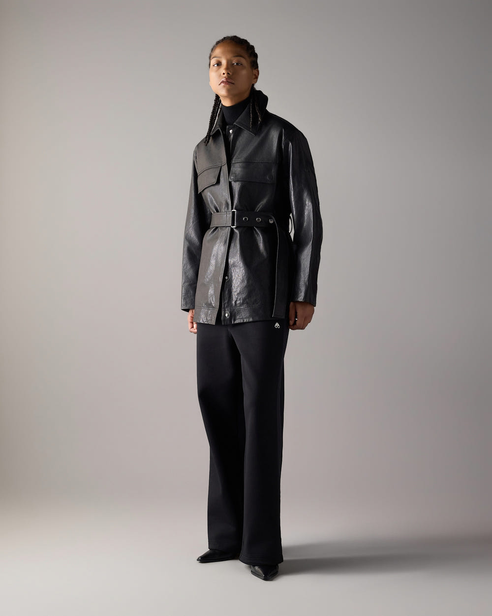 Moose Knuckles - M36LL319 - BLVD Leather Field Jacket - WOMENS -  - Front