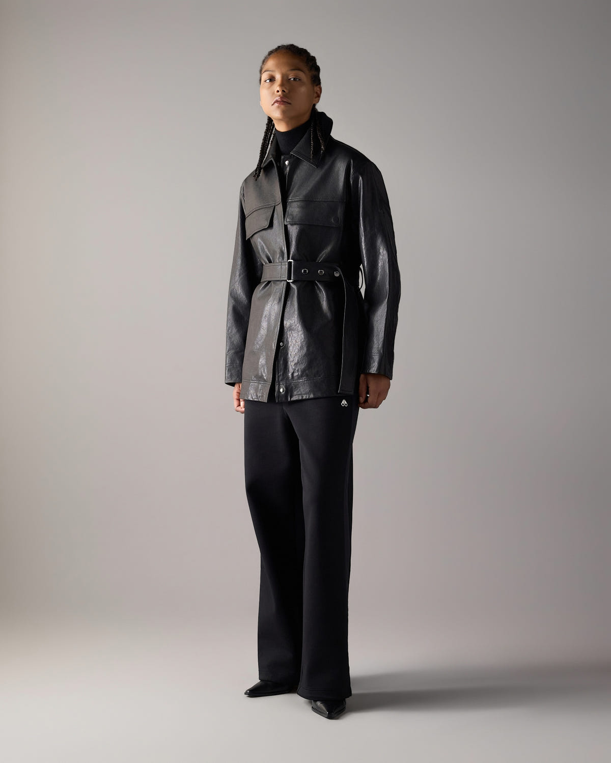 Moose Knuckles - M36LL319 - BLVD Leather Field Jacket - WOMENS -  - Front