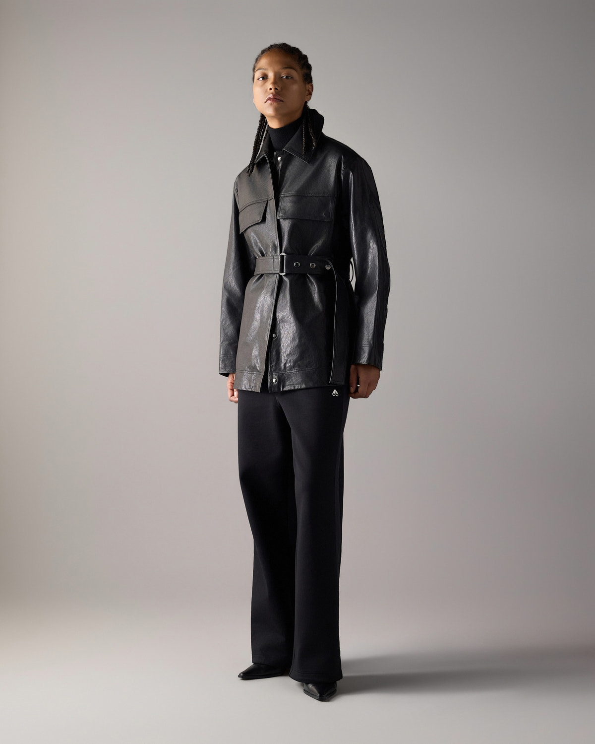 Moose Knuckles - M36LL319 - BLVD Leather Field Jacket - WOMENS -  - Front