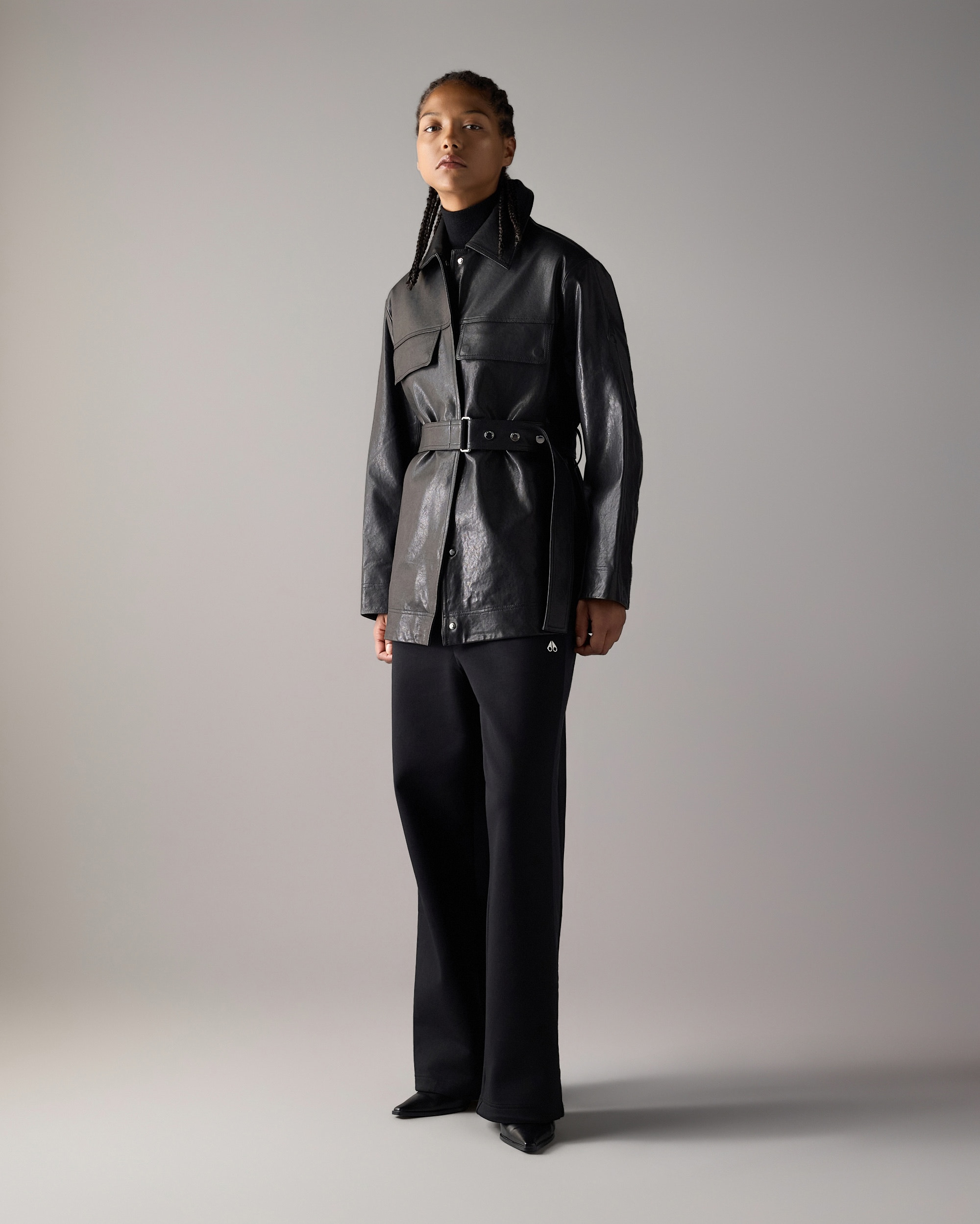 Moose Knuckles - M36LL319 - BLVD Leather Field Jacket - WOMENS -  - Front