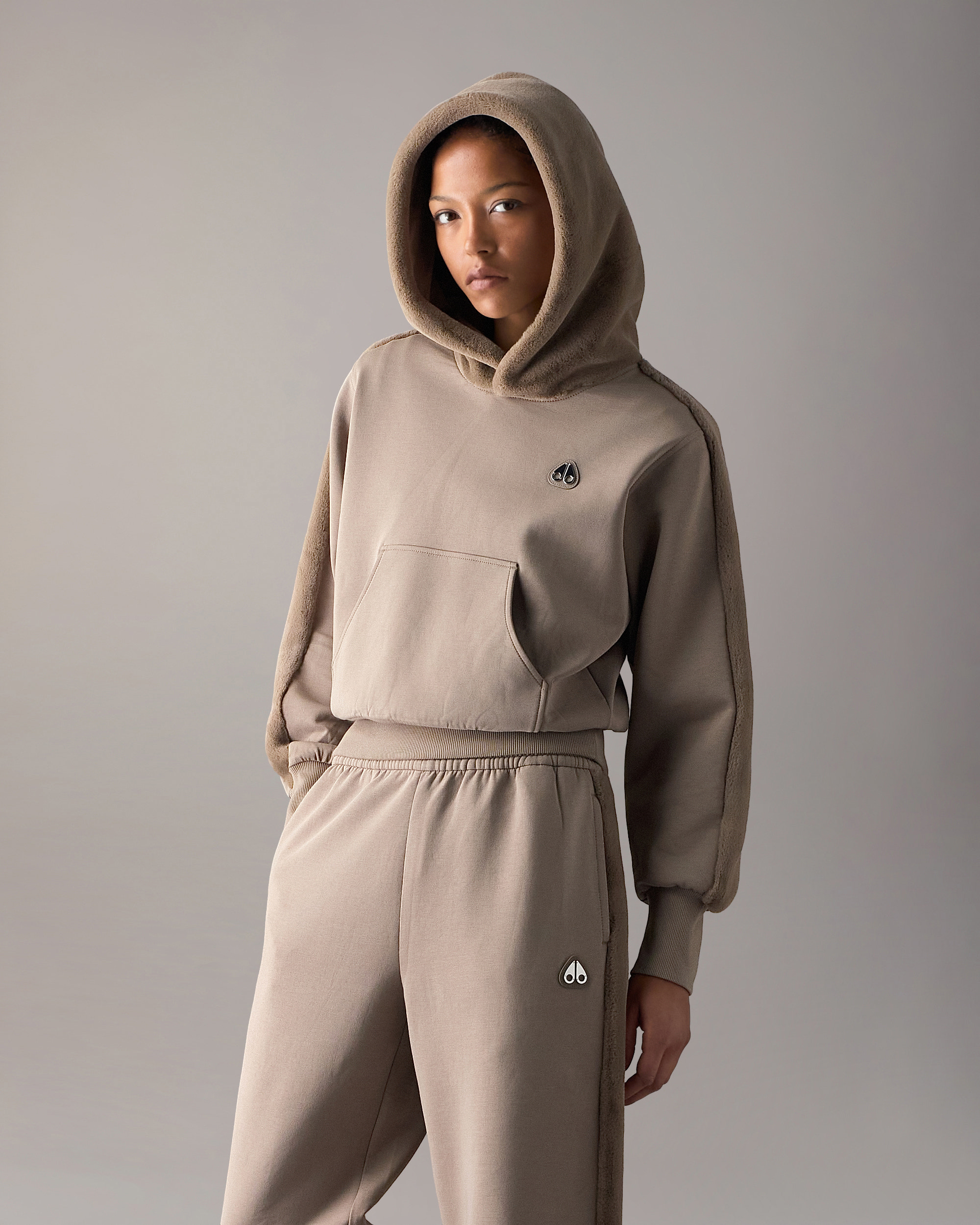 Moose Knuckles - M36LS621 - Mixed Media Bunny Hoodie - WOMENS -  - Front Category
