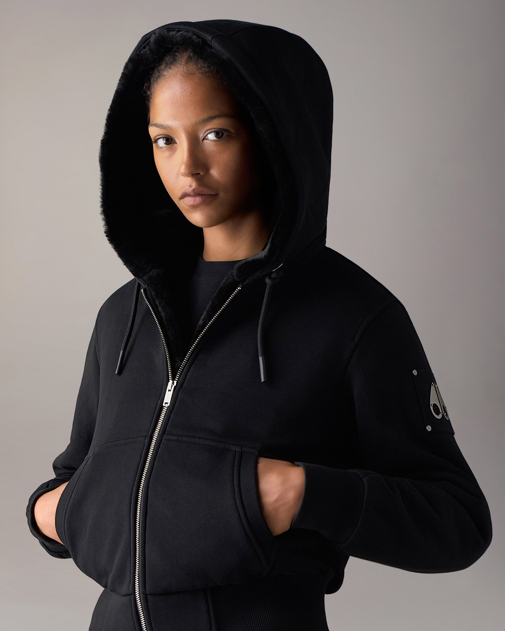 Moose Knuckles Womens Classic Bunny Hoodie  M36LS636 Detail1