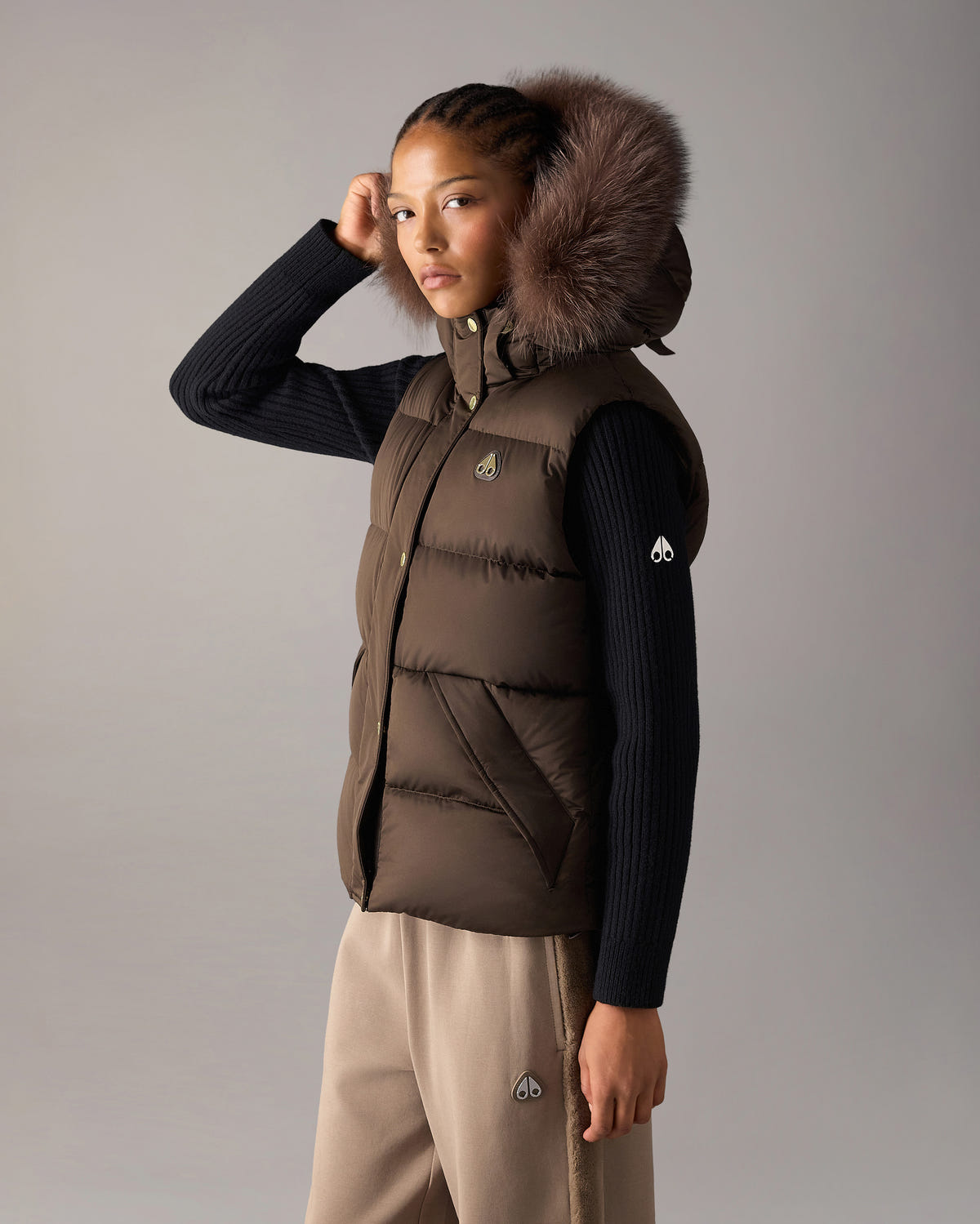 Moose Knuckles - M36LV472GF - Gold Series Northbound Fox Fur & Down Vest - WOMENS -  - Front Category