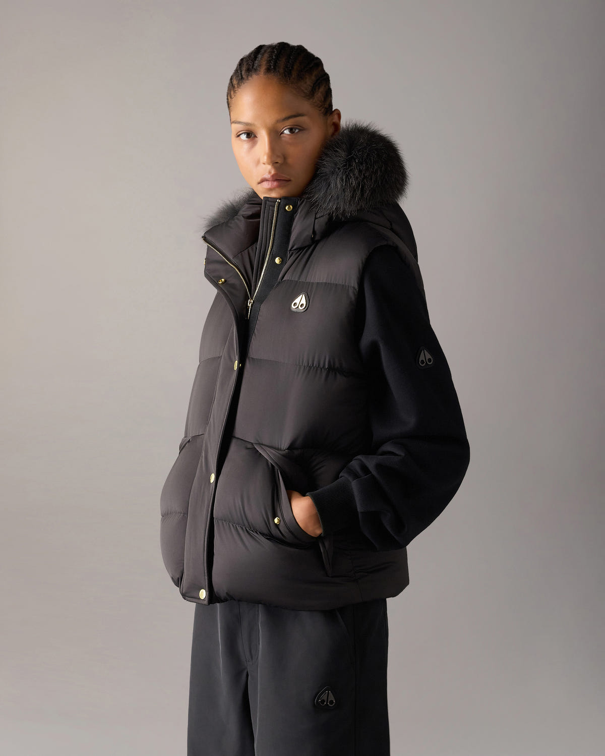 Moose Knuckles - M36LV472GF - Gold Series Northbound Fox Fur & Down Vest - WOMENS -  - Front Category