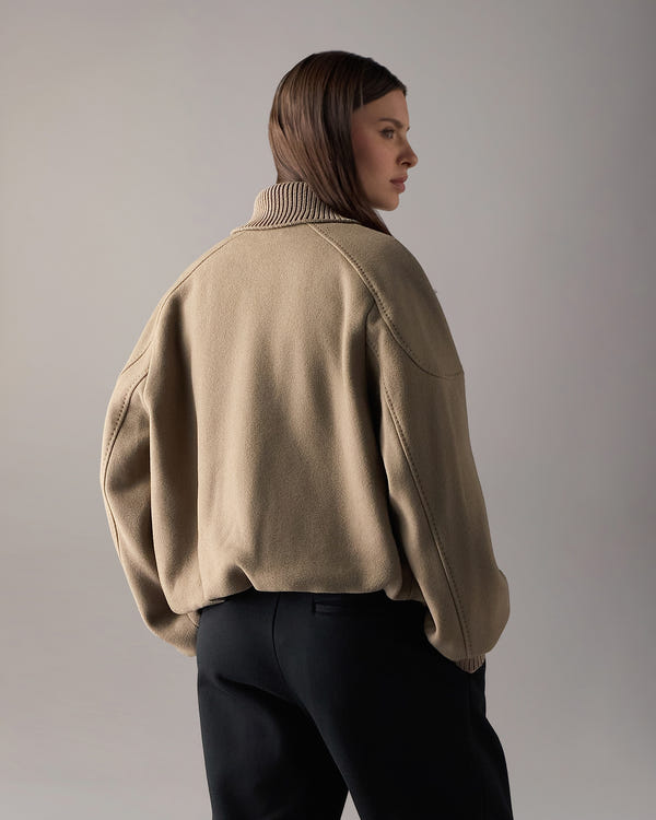 Moose Knuckles - M36LW410 - Grid 3-In-1 Wool Bomber Jacket - WOMENS -  - Back