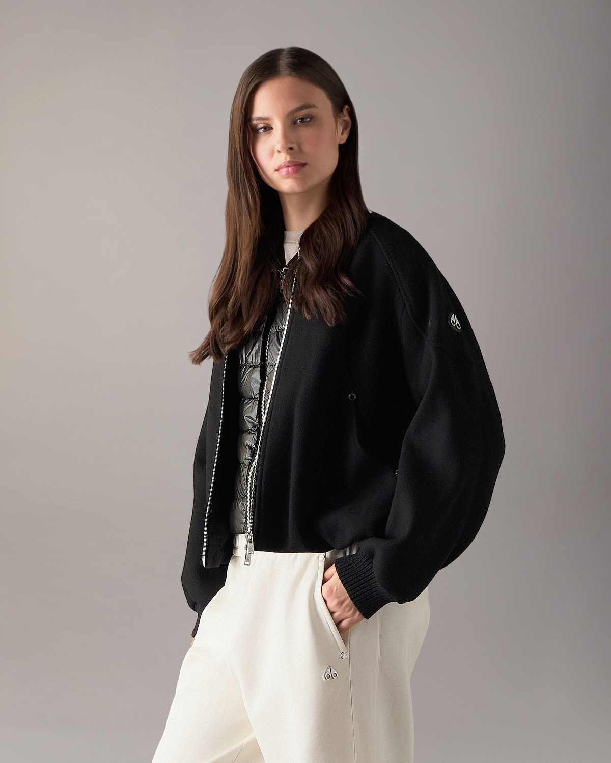 Moose Knuckles - M36LW410 - Grid 3-In-1 Wool Bomber Jacket - WOMENS -  - Front Category