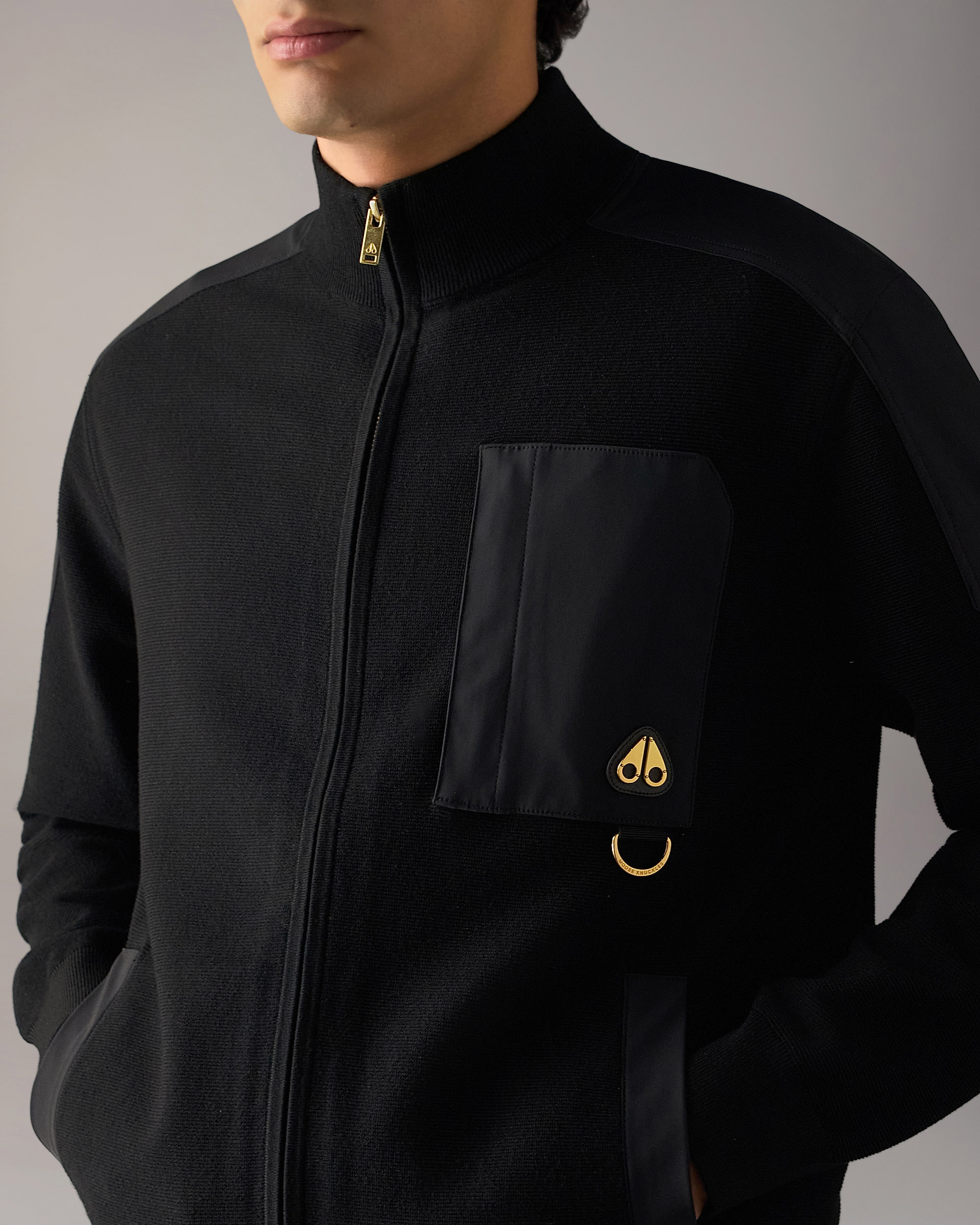 Moose Knuckles - M36MK668G - Gold Series Elowan Zip-Up Sweater - MENS -  - Detail1