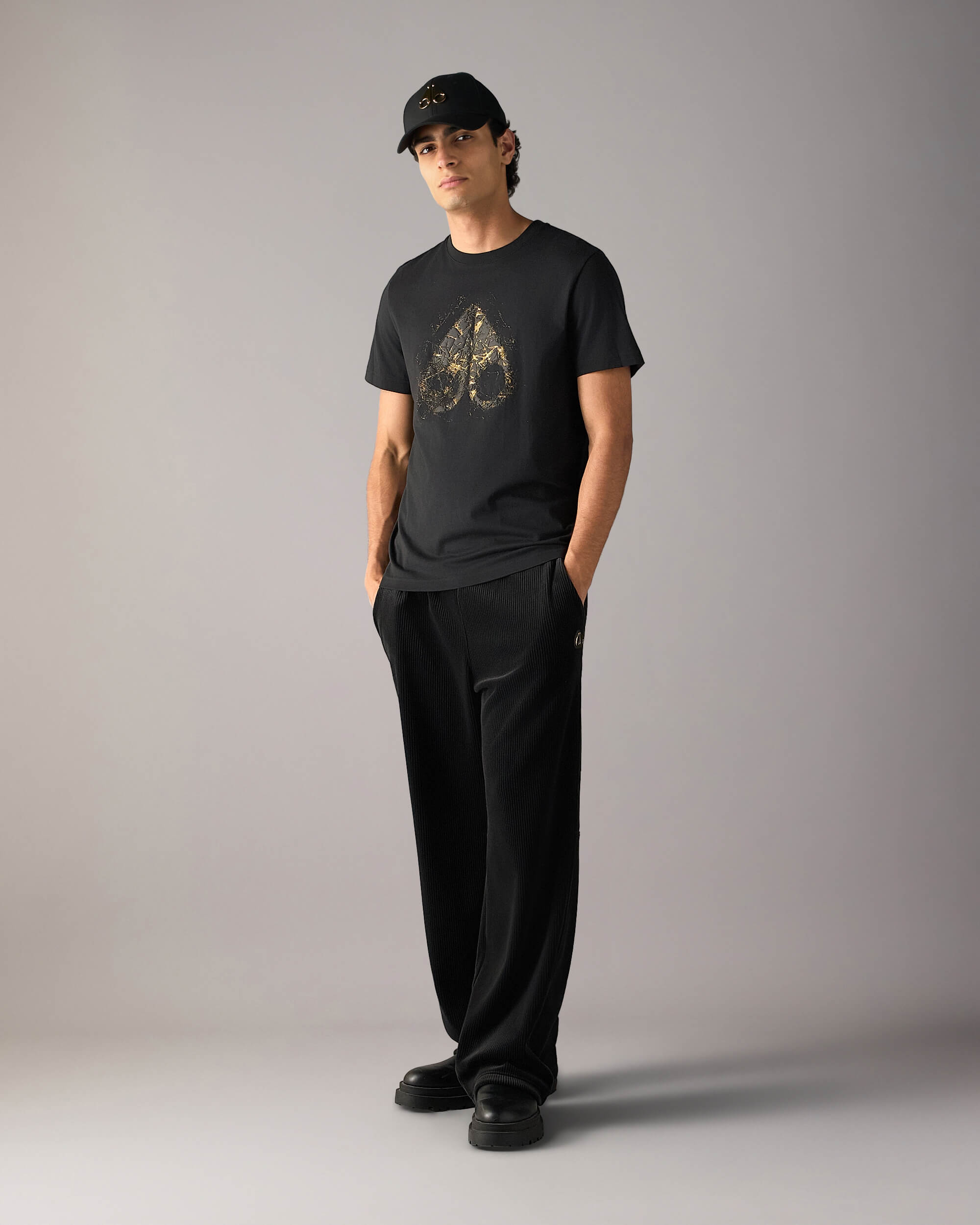 Moose Knuckles - M36MT722G - Gold Series Icebreak Logo T-Shirt - MENS -  - Front