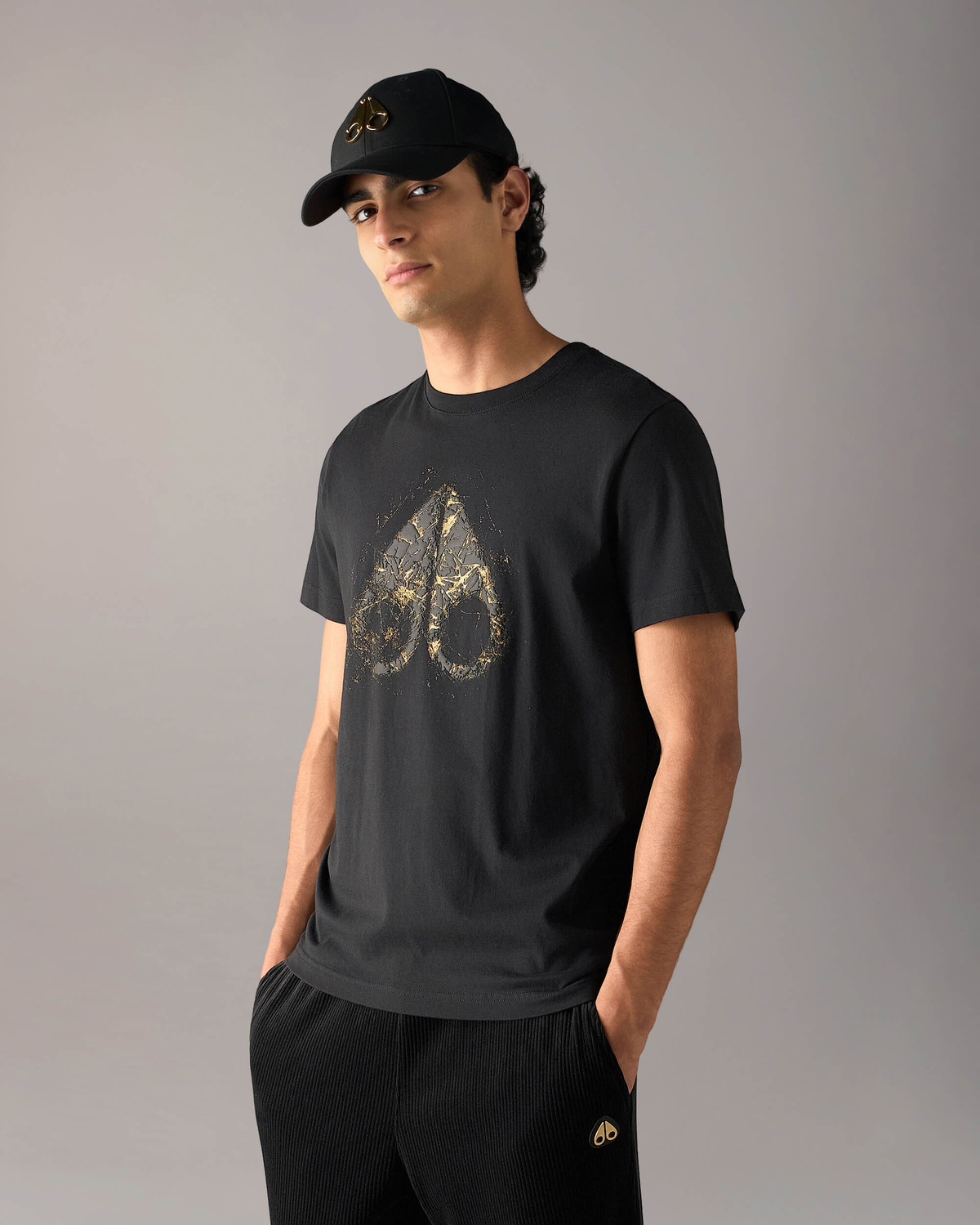Moose Knuckles - M36MT722G - Gold Series Icebreak Logo T-Shirt - MENS -  - Front Category