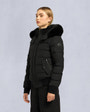 Moose Knuckles - M39LB015 - Onyx Ladriere Bomber - WOMENS - Black / Black Fox Fur - Front