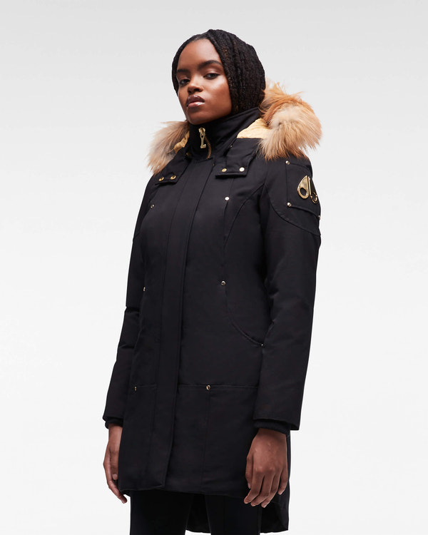 Moose Knuckles - M39LP203GH - Gold Stirling Parka Fur - WOMENS - Black / Gold Fox Fur - Front Category