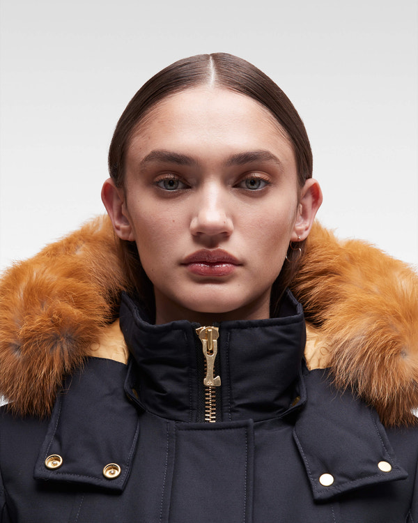 Moose Knuckles - M39LP203GH - Gold Stirling Parka Fur - WOMENS - Navy / Gold Fox Fur - Detail2