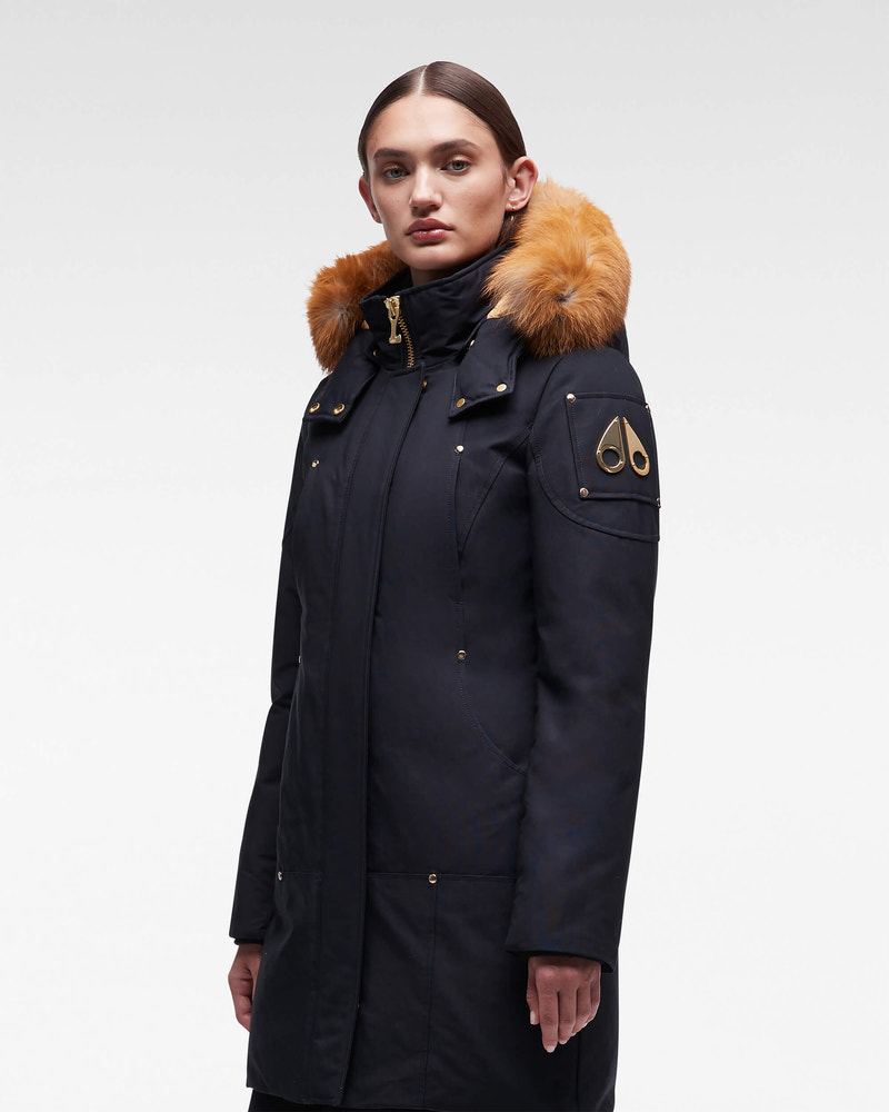 Moose Knuckles - M39LP203GH - Gold Stirling Parka Fur - WOMENS - Navy / Gold Fox Fur - Front Category