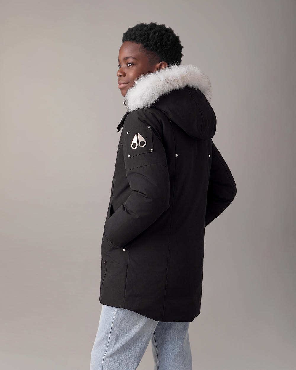 Moose Knuckles - M39UP231S - Kids Original Hooded Down Parka - KIDS - Black / Natural Shearling - Back
