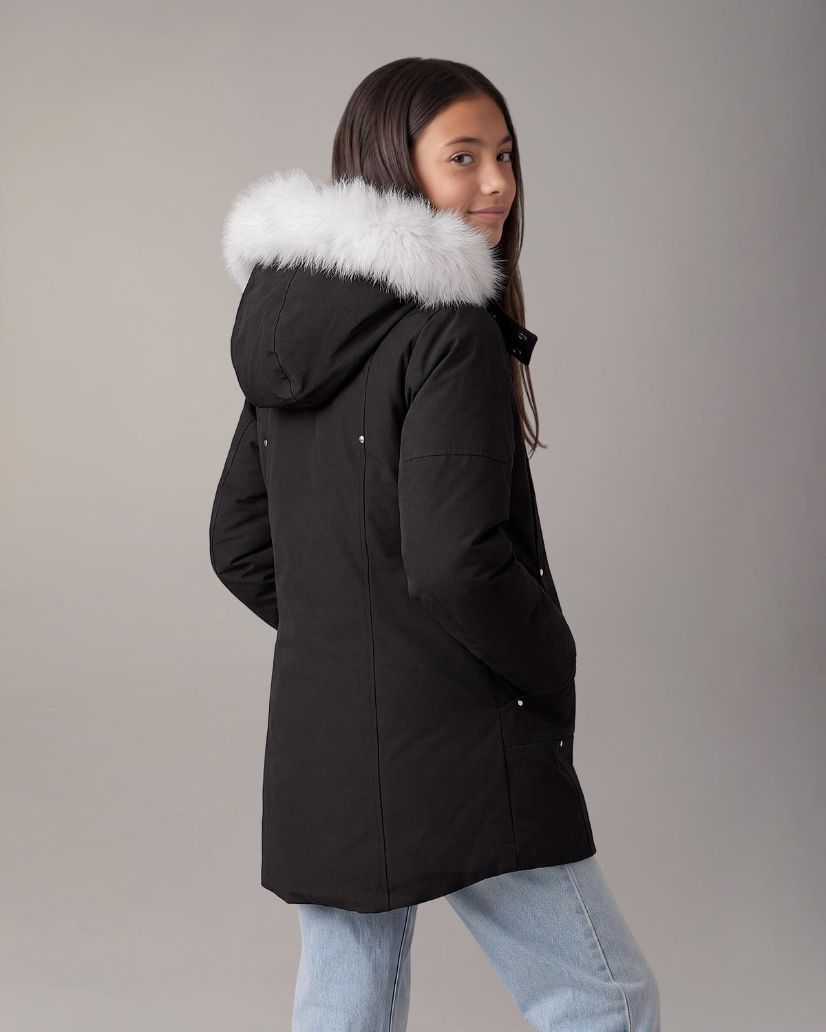 Moose Knuckles - M39UP231S - Kids Original Hooded Down Parka - KIDS - Black / Natural Shearling - Detail2