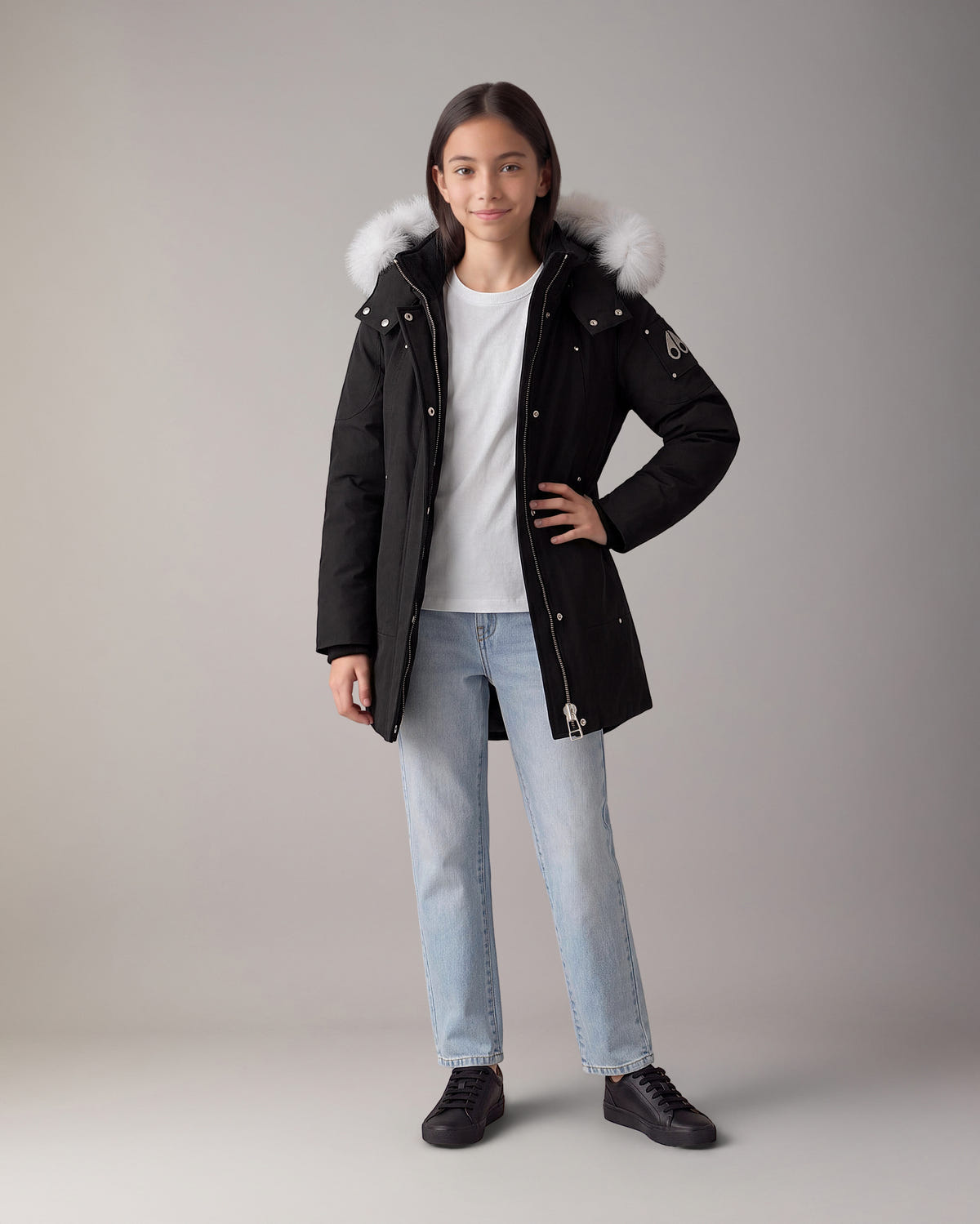 Moose Knuckles - M39UP231S - Kids Original Hooded Down Parka - KIDS - Black / Natural Shearling - Detail5