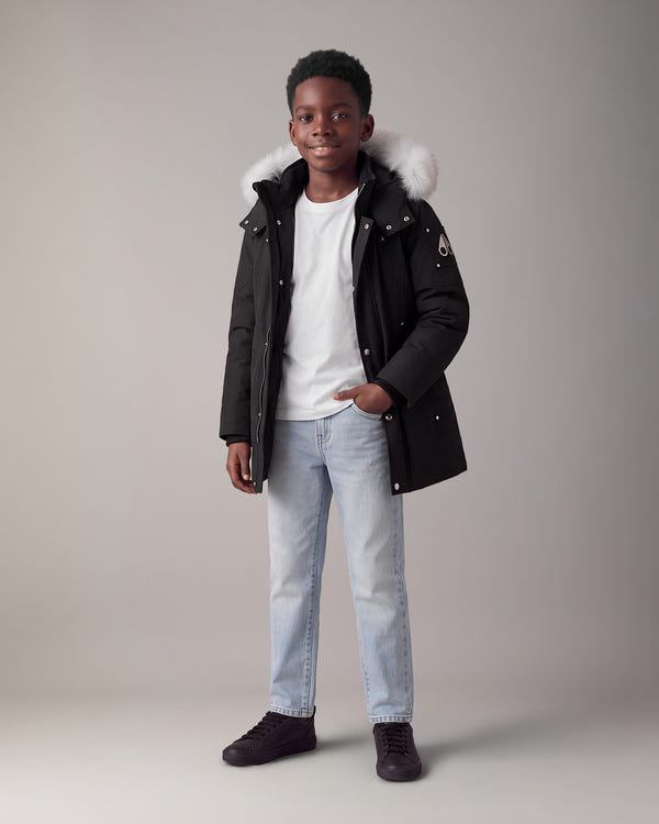 Moose Knuckles - M39UP231S - Kids Original Hooded Down Parka - KIDS - Black / Natural Shearling - Front