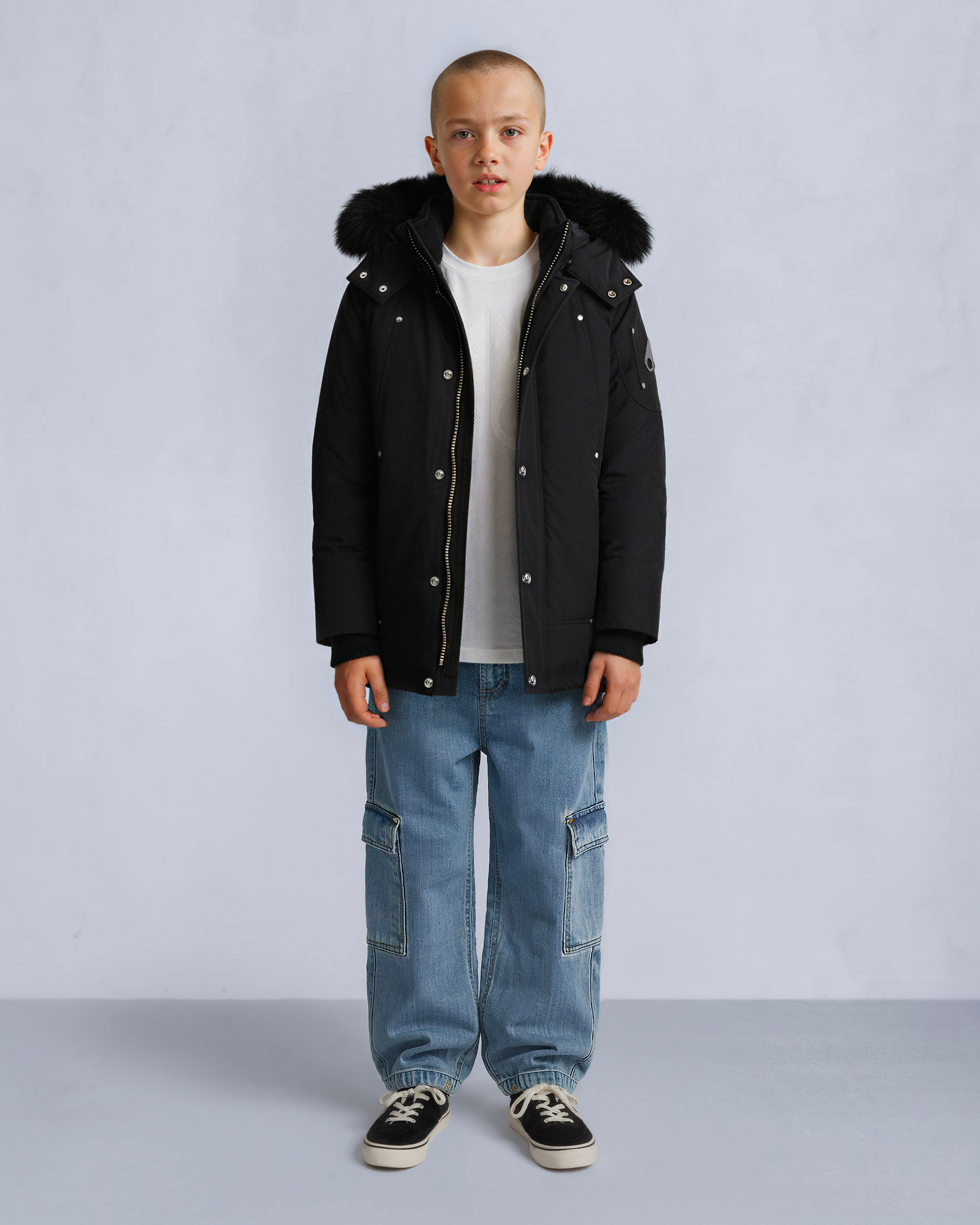Moose Knuckles - M39UP231S - Kids Unisex Original  Shearling Trim Parka - KIDS - Black / Black Shearling - Detail5