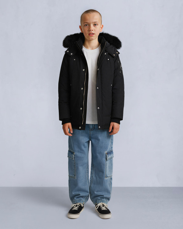 Moose Knuckles - M39UP231S - Kids Unisex Original  Shearling Trim Parka - KIDS - Black / Black Shearling - Detail5