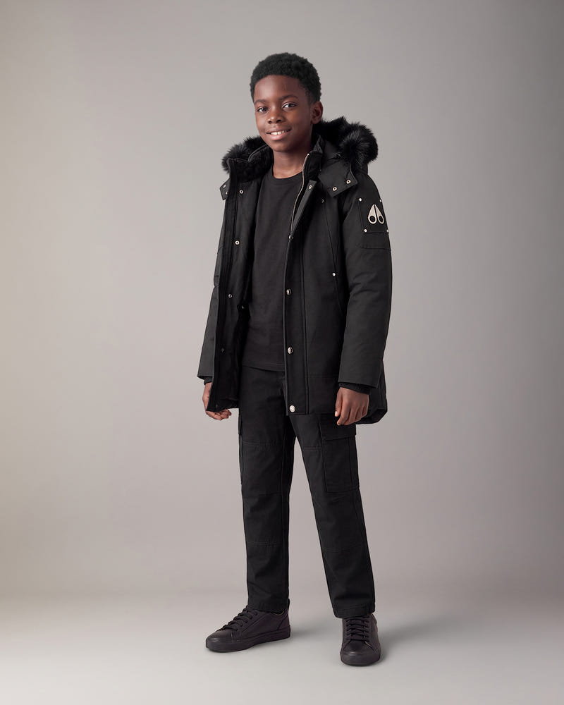 Moose Knuckles - M39UP231S - Kids Original Hooded Down Parka - KIDS - Black / Black Shearling - Front