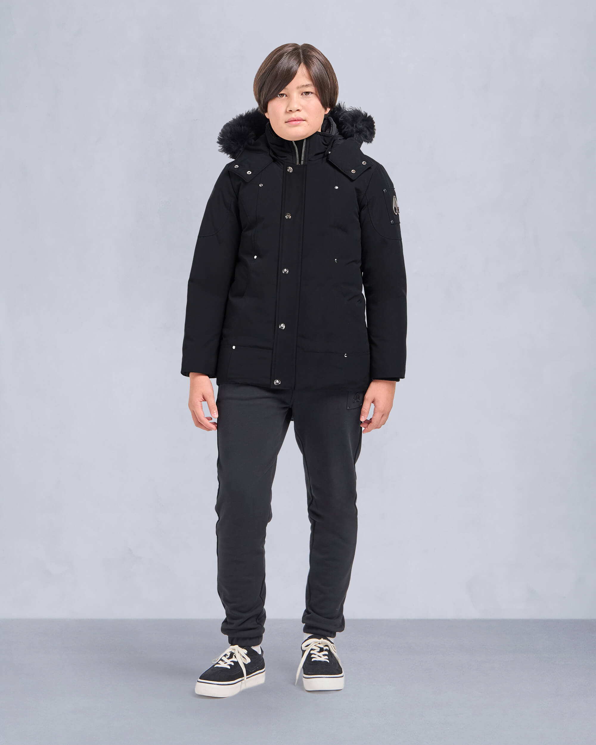 Moose Knuckles - M39UP231S - Kids Original Unisex Shearling Parka - KIDS - Black / Black Shearling - Front Category