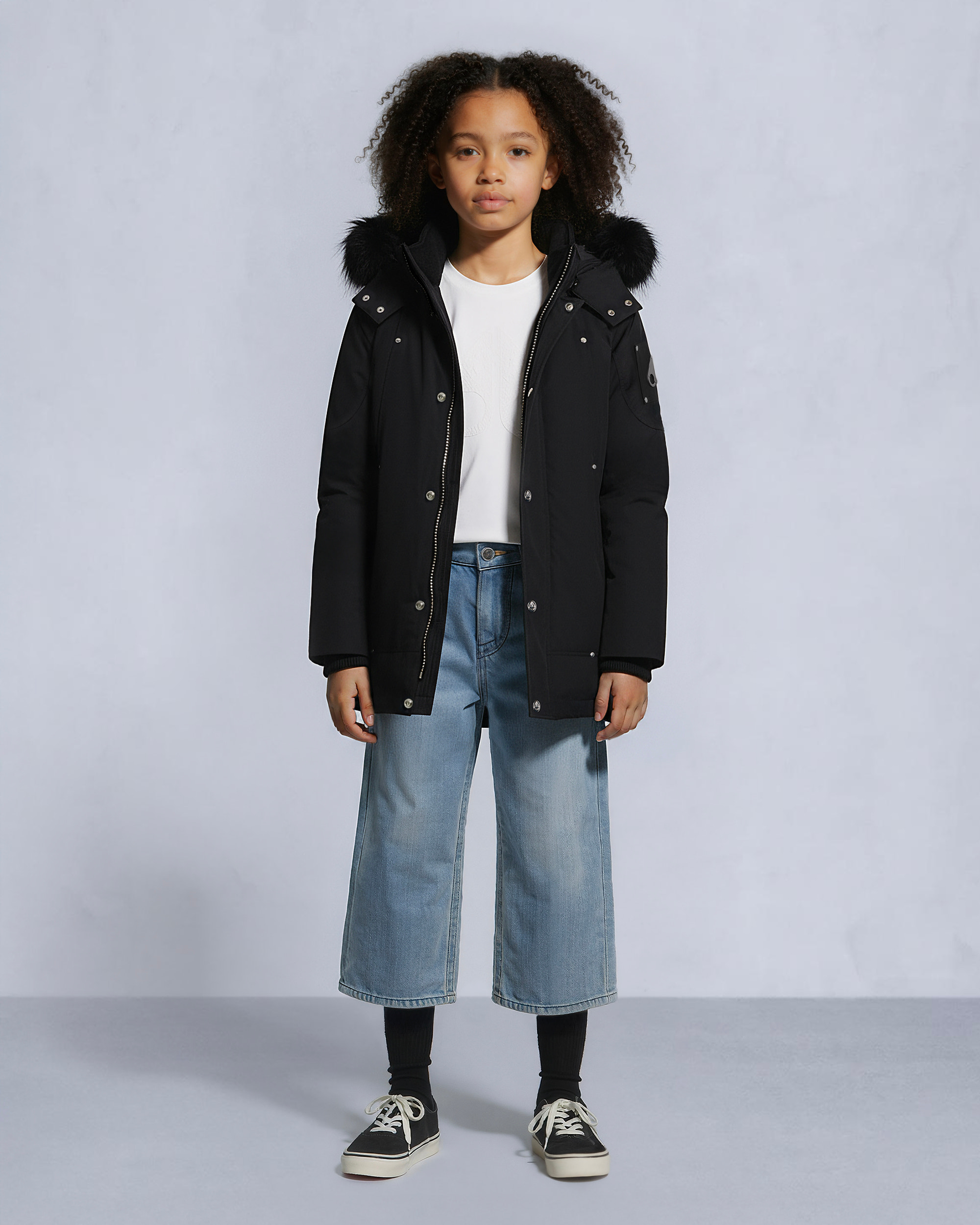 Moose Knuckles - M39UP231S - Kids Unisex Original  Shearling Trim Parka - KIDS - Black / Black Shearling - Front Category
