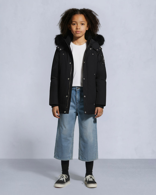 Moose Knuckles - M39UP231S - Kids Unisex Original  Shearling Trim Parka - KIDS - Black / Black Shearling - Front Category