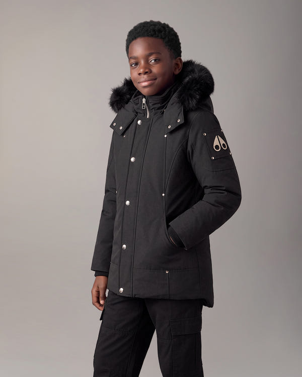 Moose Knuckles - M39UP231S - Kids Original Hooded Down Parka - KIDS - Black / Black Shearling - Front Category