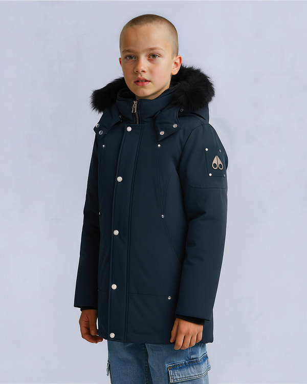 Moose Knuckles - M39UP231S - Kids Unisex Original  Shearling Trim Parka - KIDS - Navy / Black Shearling - Detail4