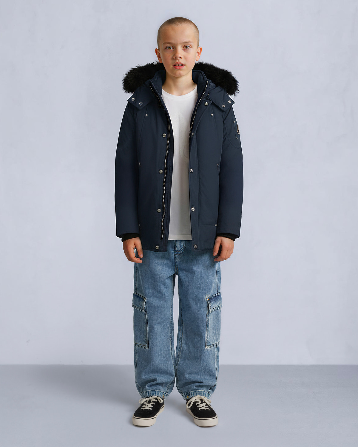 Moose Knuckles - M39UP231S - Kids Unisex Original  Shearling Trim Parka - KIDS - Navy / Black Shearling - Detail5