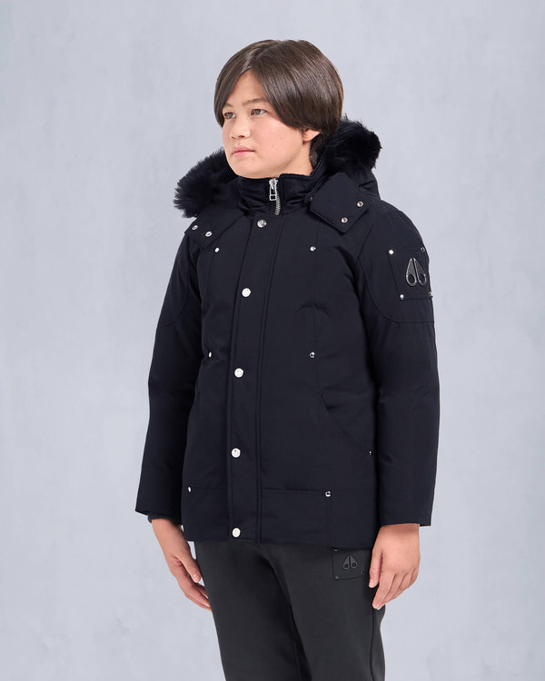 Moose Knuckles - M39UP231S - Kids Original Unisex Shearling Parka - KIDS - Navy / Black Shearling - Front