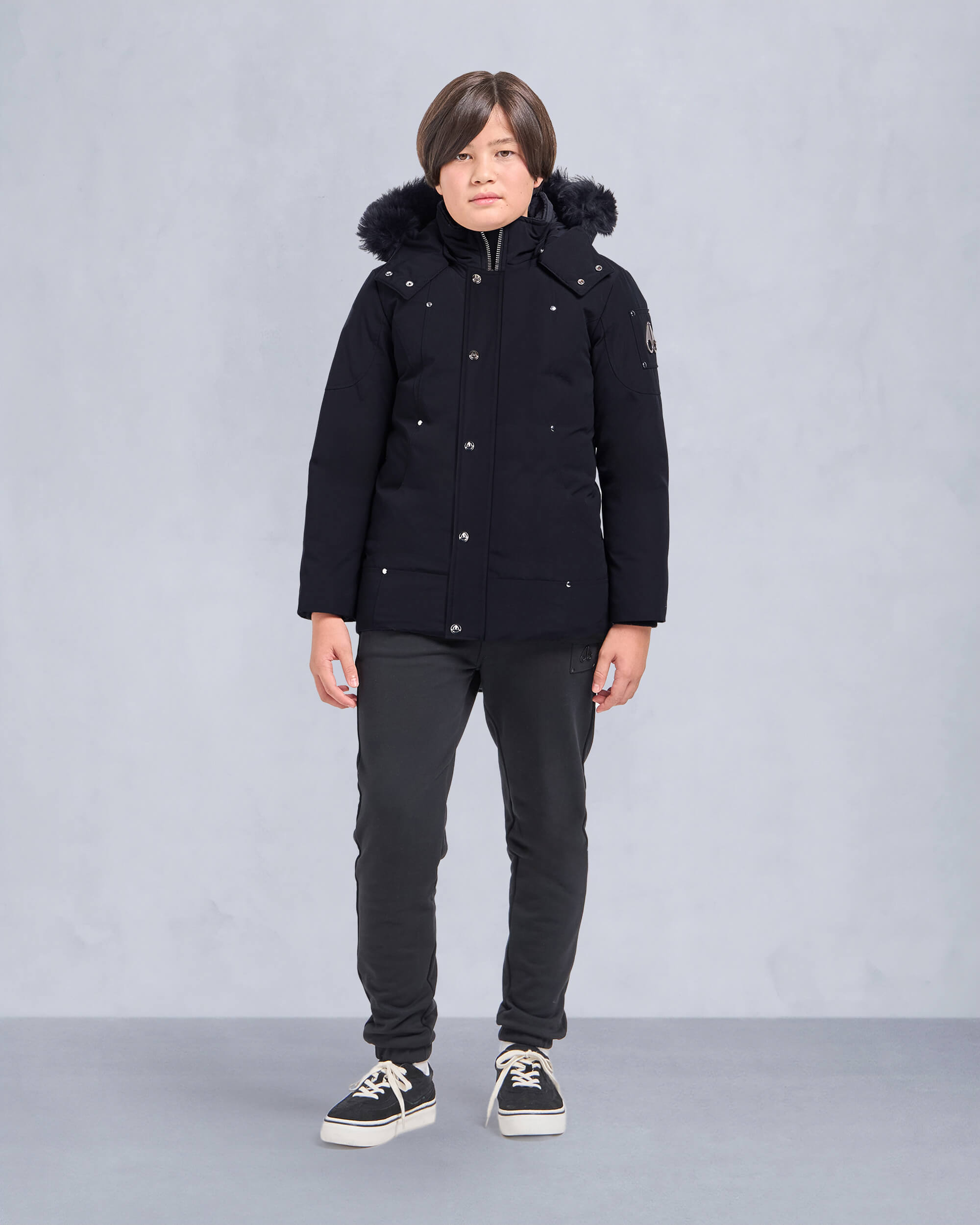 Moose Knuckles - M39UP231S - Kids Unisex Original  Shearling Trim Parka - KIDS - Navy / Black Shearling - Front Category