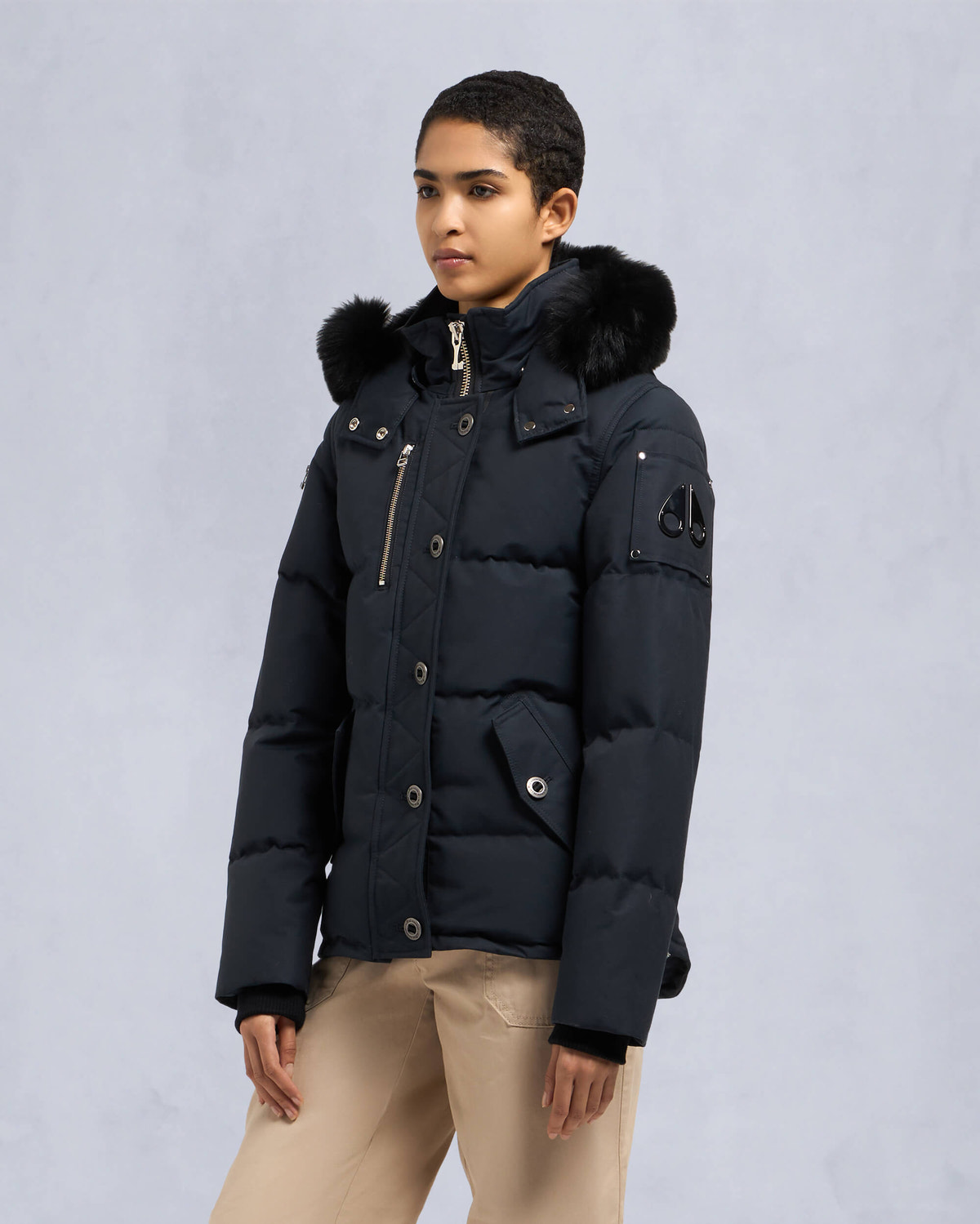 Moose Knuckles - MK2229L3Q - Original 3Q Fur - WOMENS - Navy / Black Fox Fur - Front