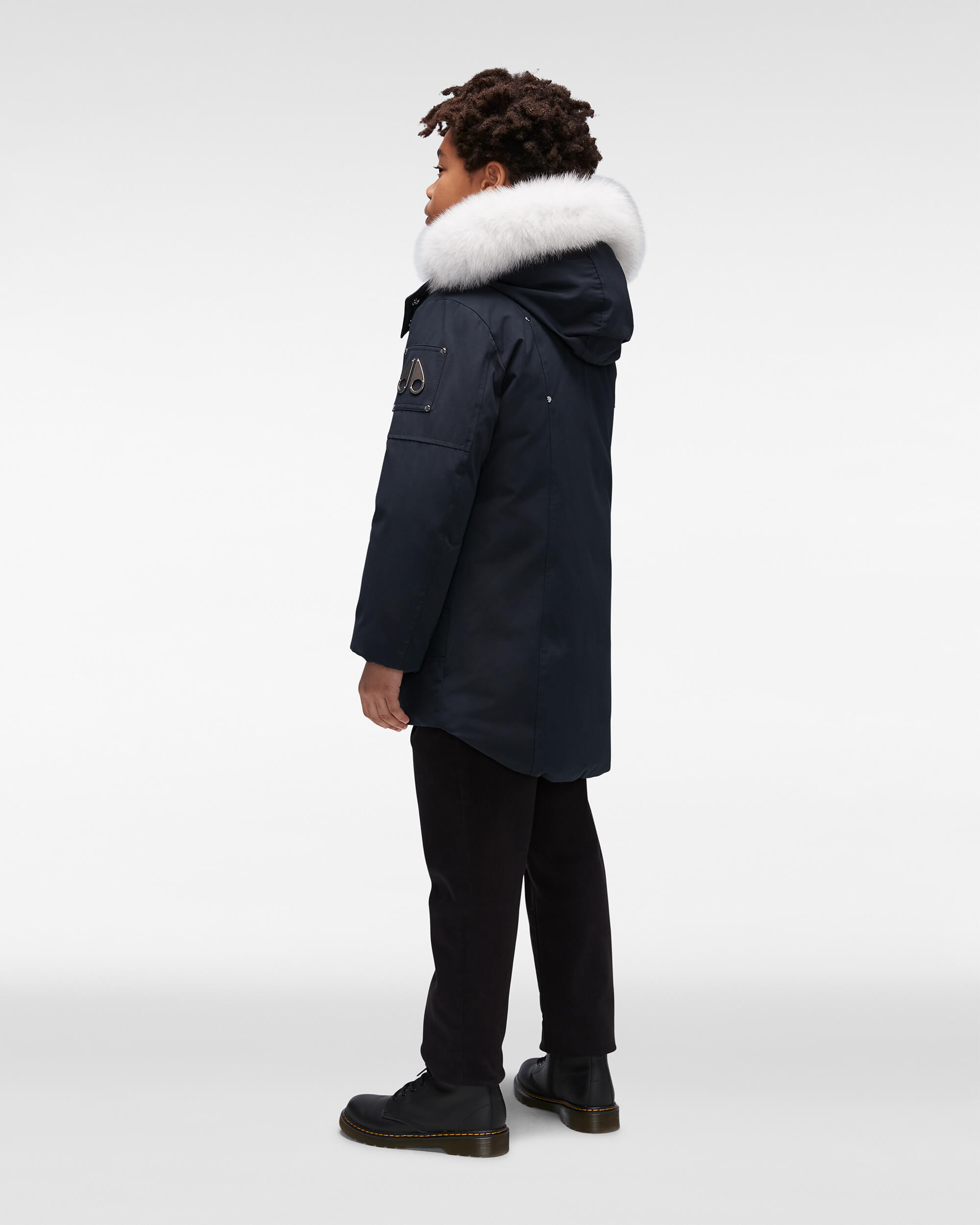 Moose Knuckles - MK2631YUP - Unisex Original Parka Fur - KIDS - Navy / Natural Fox Fur - Back